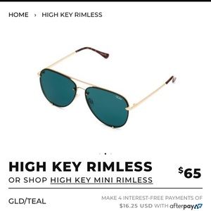 Quay Australia High Key rimless gold/teal